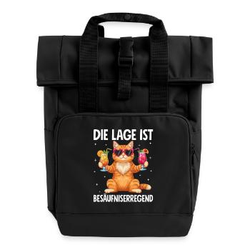 Die Lage Ist Besäufniserregend - Rolltop Rucksack mit zwei Griffen - Schwarz - Vorne