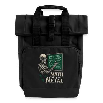 Math est une jupe de tableau noir squelette en métal - Sac à dos Roll Top à deux anses - noir - Devant