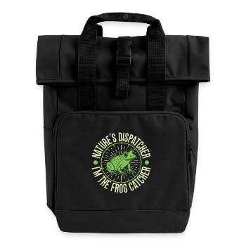 Frog Catcher Nature ́s Dispatcher Frog - Roll Top Backpack with Two Handles - black - Front