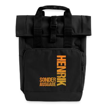 Henrik - Rolltop Rucksack mit zwei Griffen - Schwarz - Vorne
