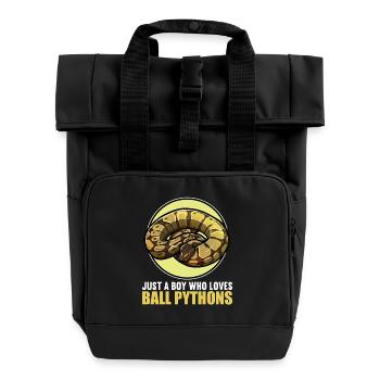 Ball Python King Python King Python - Roll Top Backpack with Two Handles - black - Front