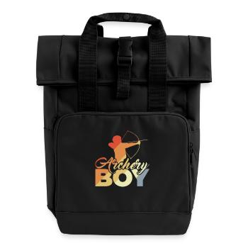 Archer boy - Roll Top Backpack with Two Handles - black - Front