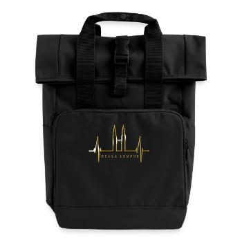 Kuala Lumpur Skyline Heartbeat Malaysia Love KLCC - Roll Top Backpack with Two Handles - black - Front
