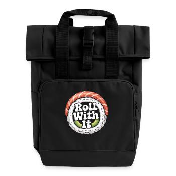 Roll With It Sushi - Roll Top Backpack with Two Handles - black - Front