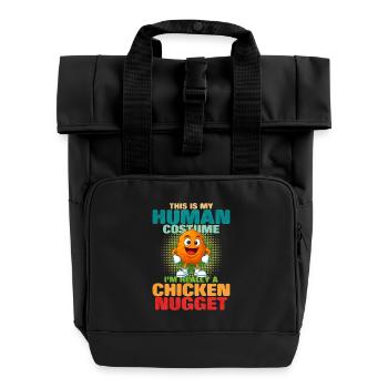 Chicken Nugget - Roll Top Backpack with Two Handles - black - Front