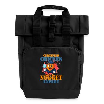 Chicken Nugget - Roll Top Backpack with Two Handles - black - Front