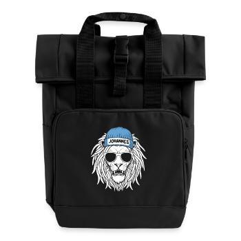 Leo John - Roll Top Backpack with Two Handles - black - Front