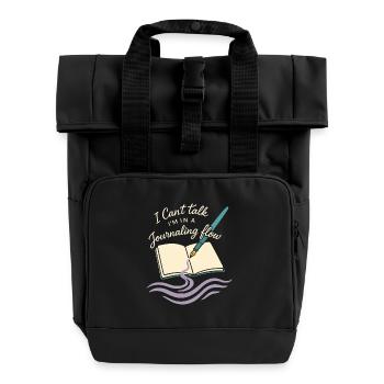 Gratitude Practice Journal Lover Emotional - Roll Top Backpack with Two Handles - black - Front