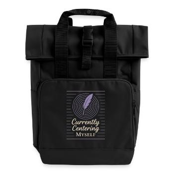 Gratitude Practice Journal Lover Emotional - Roll Top Backpack with Two Handles - black - Front