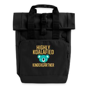 Kindergarten Teacher Koalafied - Roll Top Backpack with Two Handles - black - Front