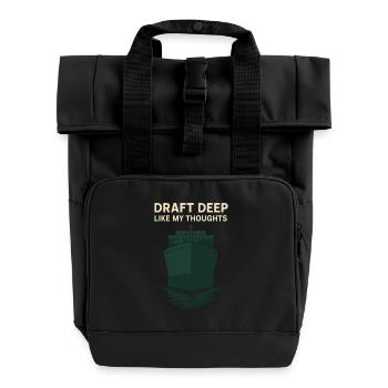 Dispositif de vision de navire Porte-conteneurs Cargo - Sac à dos Roll Top à deux anses - noir - Devant