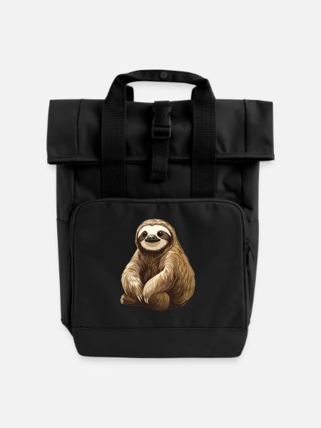 Faultiere Faultier - Rolltop Rucksack mit zwei Griffen - Schwarz