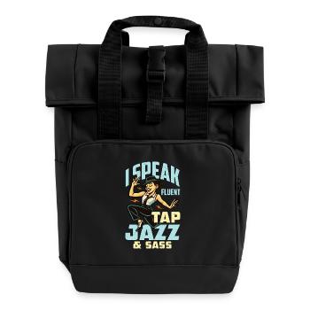 Professeur de danse Je parle couramment École de claquettes - Sac à dos Roll Top à deux anses - noir - Devant