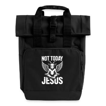 Nicht heute Jesus! Satanist Atheist Goth Aesthetic - Rolltop Rucksack mit zwei Griffen - Schwarz - Vorne