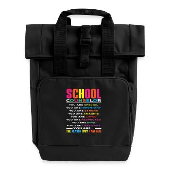 Schulberater Inspirierende Worte - Rolltop Rucksack mit zwei Griffen - Schwarz - Vorne
