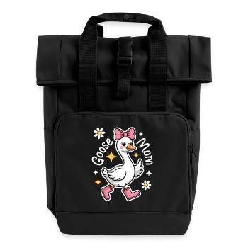 Gans Spruch Mama Gänse Lustiges Gans Geschenk - Rolltop Rucksack mit zwei Griffen - Schwarz - Vorne