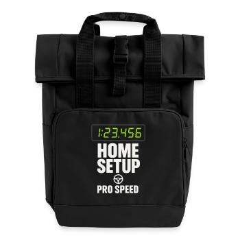 Sim Racing Simulator Cockpit Esports Racer - Rolltop Rucksack mit zwei Griffen - Schwarz - Vorne