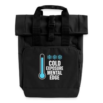Kaltes Duschen Mentale Härte Kälteexposition - Rolltop Rucksack mit zwei Griffen - Schwarz - Vorne