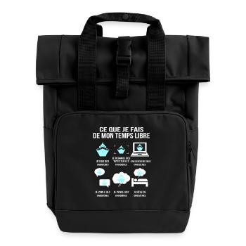 Ce que je fais de mon temps libre Passion croisier - Sac à dos Roll Top à deux anses - noir - Devant