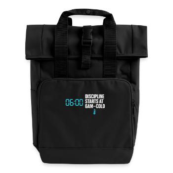 Kaltes Duschen Mentale Härte Kälteexposition - Rolltop Rucksack mit zwei Griffen - Schwarz - Vorne