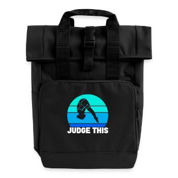 Diving diving board - Roll Top Backpack with Two Handles - black - Front