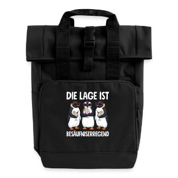 Die Lage Ist Besäufniserregend - Rolltop Rucksack mit zwei Griffen - Schwarz - Vorne
