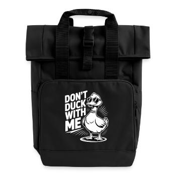 Freche Ente – Don't Duck With Me - Roll Top Backpack with Two Handles - black - Front