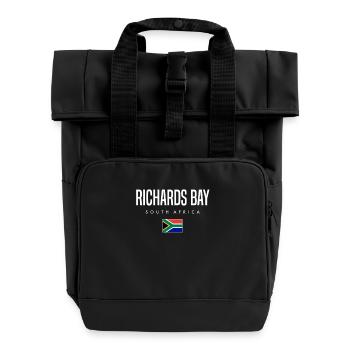 Richards Bay, South Africa - Roll Top Backpack with Two Handles - black - Front