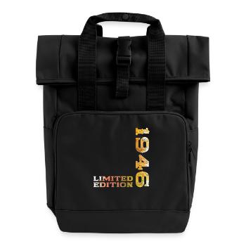 79. Geburtstag Original Jahrgang 1946 - Rolltop Rucksack mit zwei Griffen - Schwarz - Vorne