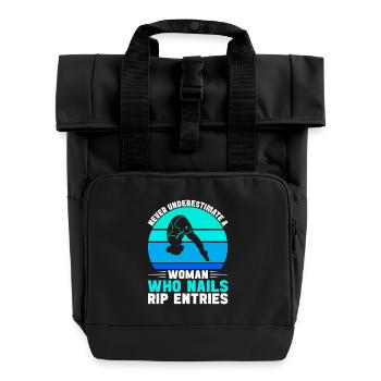 Diving diving board - Roll Top Backpack with Two Handles - black - Front