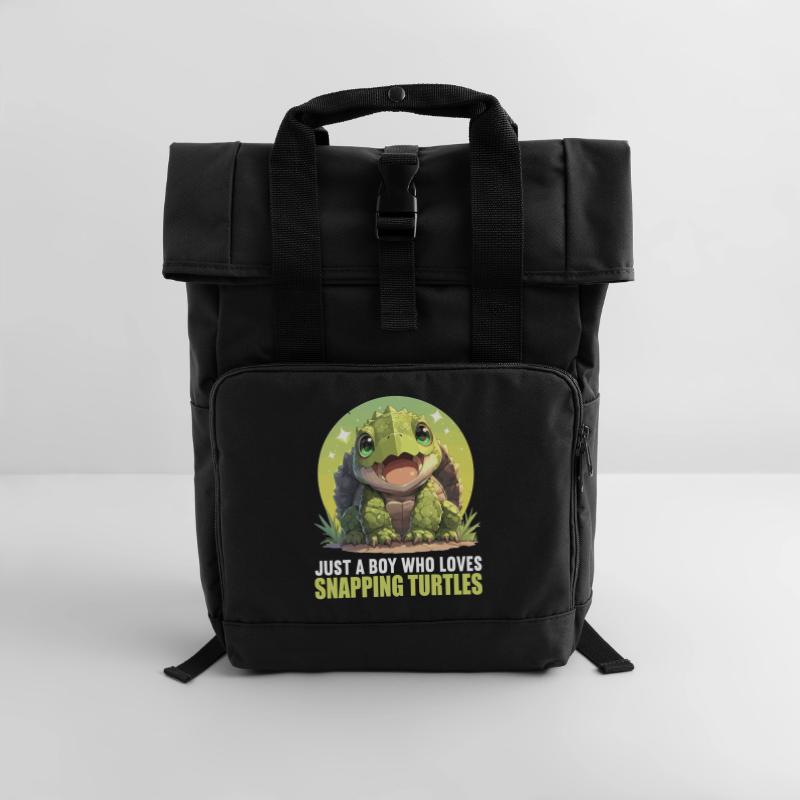 Snapping Turtles Snapping Turtle Roll Top Backpack with Two Handles