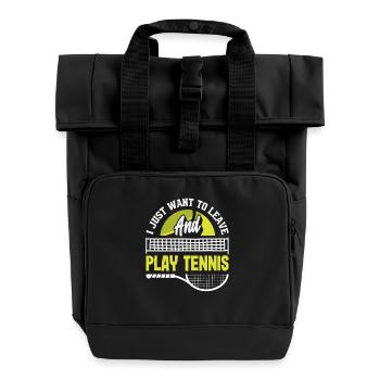 Tennis Spieler Will Einfach Tennis Spielen - Rolltop Rucksack mit zwei Griffen - Schwarz - Vorne
