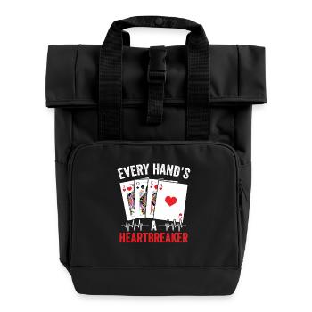 Binochle Heartbeat Pinochle Heartbeat Benoggel - Roll Top Backpack with Two Handles - black - Front