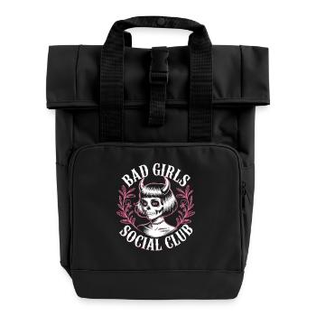 Bad Girls Social Club Shirt - Roll Top Backpack with Two Handles - black - Front