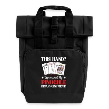 Pinochle Champion Present Perfect Game Night - Roll Top Backpack with Two Handles - black - Front