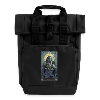 Carte de tarot Champion Guerrier squelette - Sac à dos Roll Top à deux anses - noir - Devant