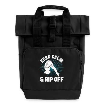 Diving diving board - Roll Top Backpack with Two Handles - black - Front