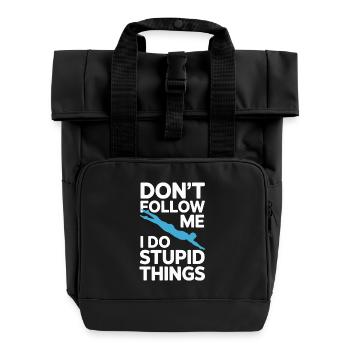 Diving diving board - Roll Top Backpack with Two Handles - black - Front