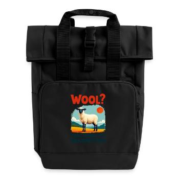 Wolle? Funktionalität Weide? Form - Schaf - Rolltop Rucksack mit zwei Griffen - Schwarz - Vorne