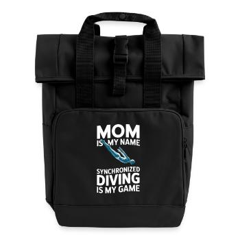 Diving diving board - Roll Top Backpack with Two Handles - black - Front