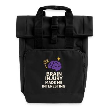 Hirnverletzungsüberlebender Neuro-resiliente - Rolltop Rucksack mit zwei Griffen - Schwarz - Vorne