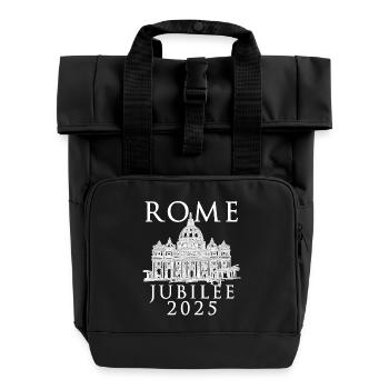 Rome 2025 Jubilé et Vatican Saint-Pierre v4 - Sac à dos Roll Top à deux anses - noir - Devant