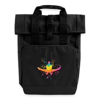 Artistic Gymnastics Rings Artistic Gymnastics - Roll Top Backpack with Two Handles - black - Front