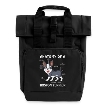 Anatomie D’un Boston Terrier Chien Animal Mignon - Sac à dos Roll Top à deux anses - noir - Devant