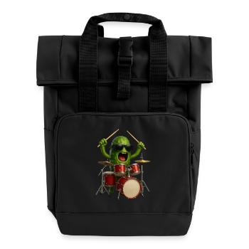 Gewürzkurke Schlagzeug - Rolltop Rucksack mit zwei Griffen - Schwarz - Vorne