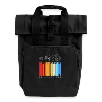 Autismus Gehirn Autist Asperger Neurodiversity - Rolltop Rucksack mit zwei Griffen - Schwarz - Vorne