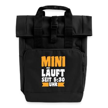 Tochter Sohn - Rolltop Rucksack mit zwei Griffen - Schwarz - Vorne