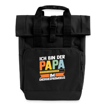Father Team Dad - Roll Top Backpack with Two Handles - black - Front