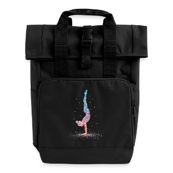 Gymnastik Gymnastaste Akrobatik – Silhouette - Rolltop Rucksack mit zwei Griffen - Schwarz - Vorne