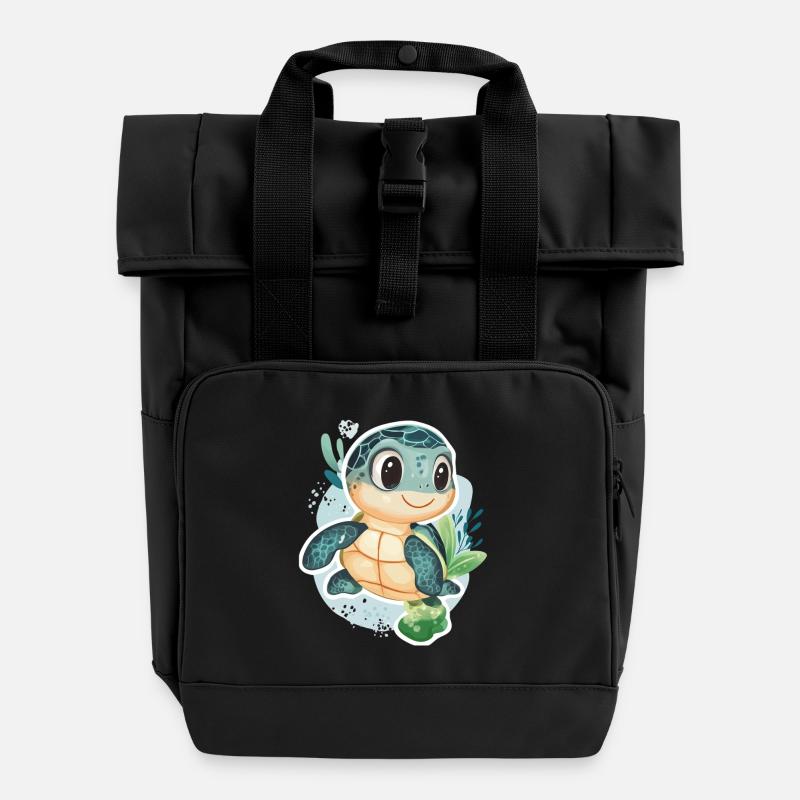 Tortue - Sac à dos Roll Top à deux anses - noir